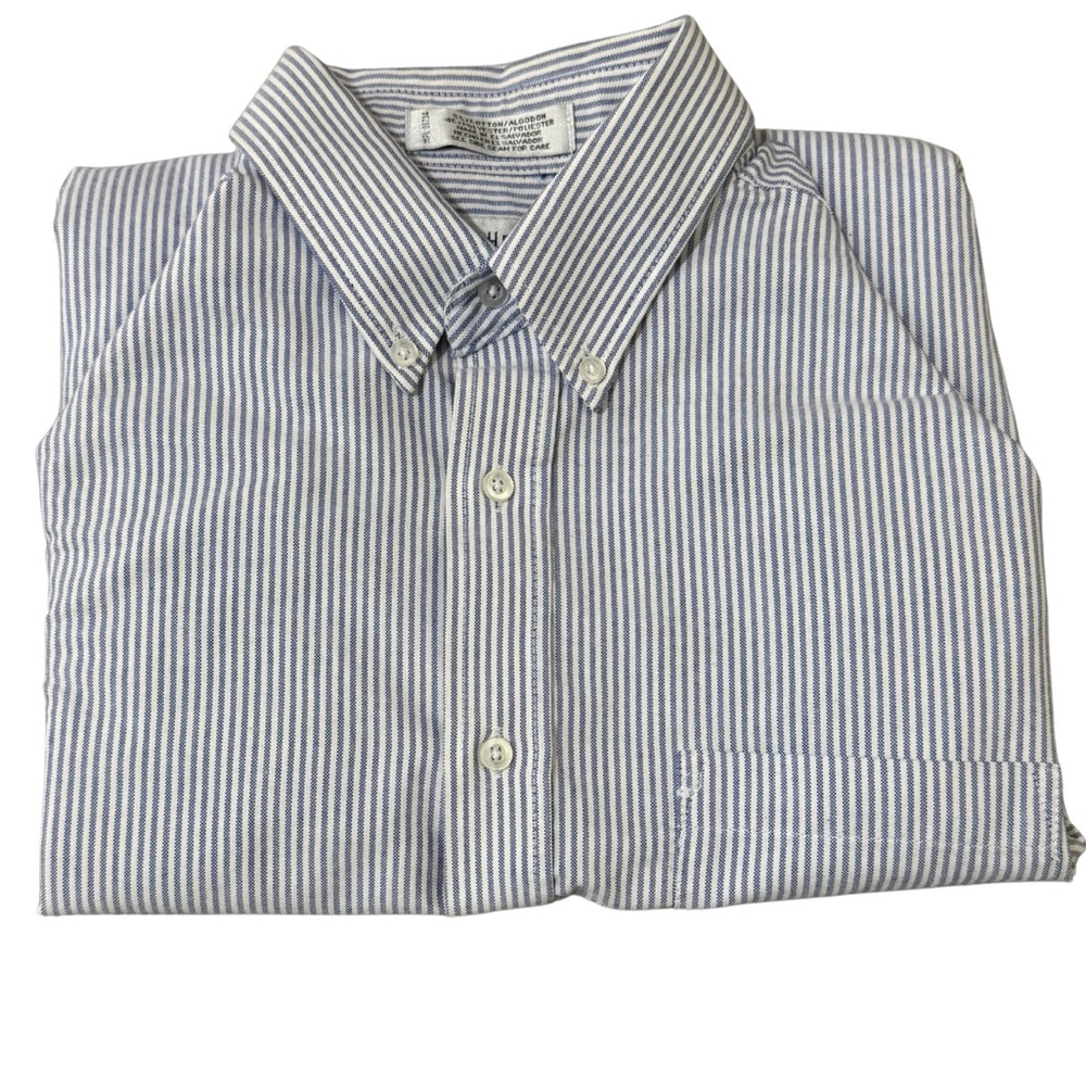 Van Heusen Boy’s Blue and White Striped Casual Shirt